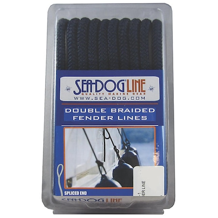 Sea-Dog 302110006BK-1 0.37 in. x 6 ft. Double Braided Fender Lines - Black 3004.499